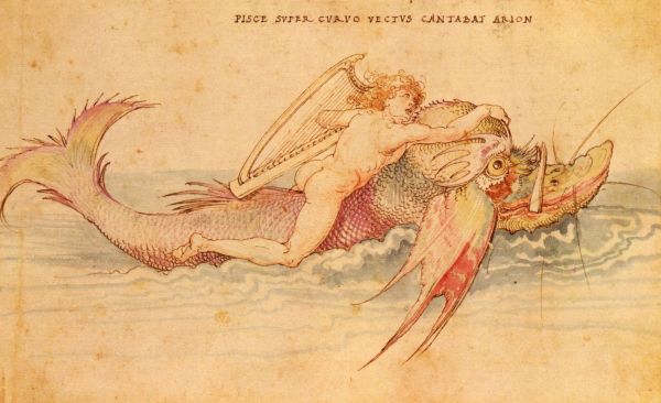 Arion riding a Dolphin, by Albrecht Dürer circa. 1514
