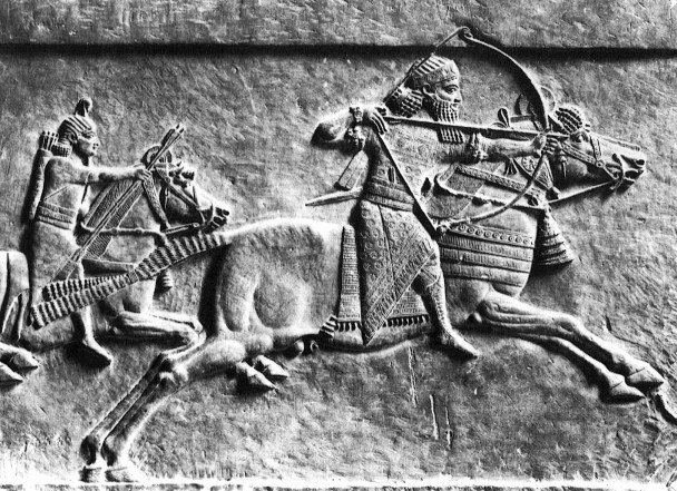 An Assyrian Cavalry Archer, most likely a King; the robes and the perfect handling of his horse testify to his supreme position.