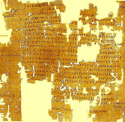 Papyrus fragment of a satyr play by Sophocles Papyrus fragment of a satyr play by Sophocles