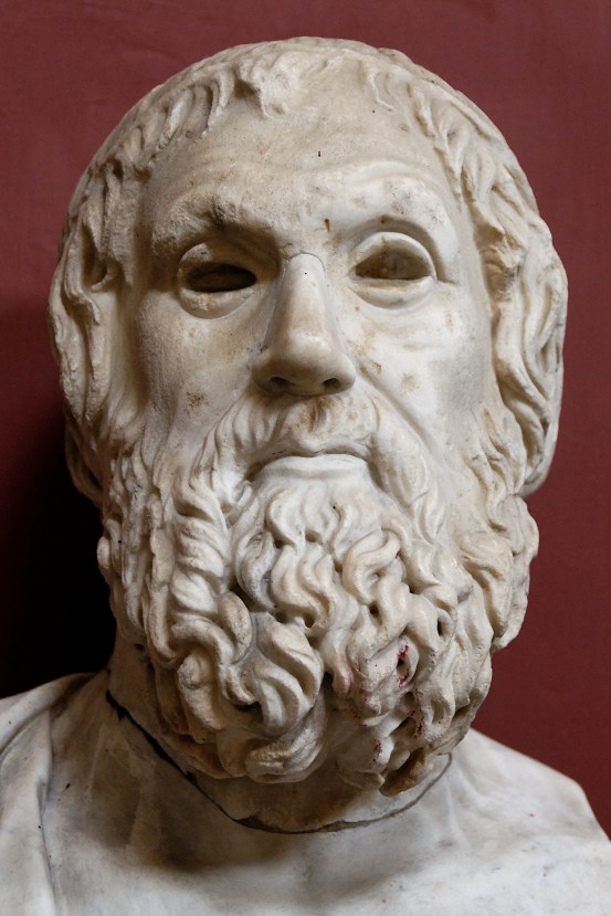 Bust of Sophocles of the Farnese type. Marble, Roman copy after a Greek original of the 4th century BCE Bust of Sophocles of the Farnese type. Marble, Roman copy after a Greek original of the 4th century BCE