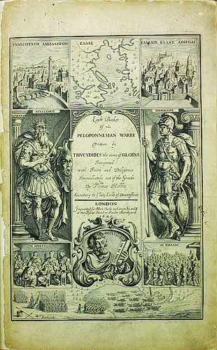 Title Page of Thomas Hobbes' 1629 translation of Thucydides