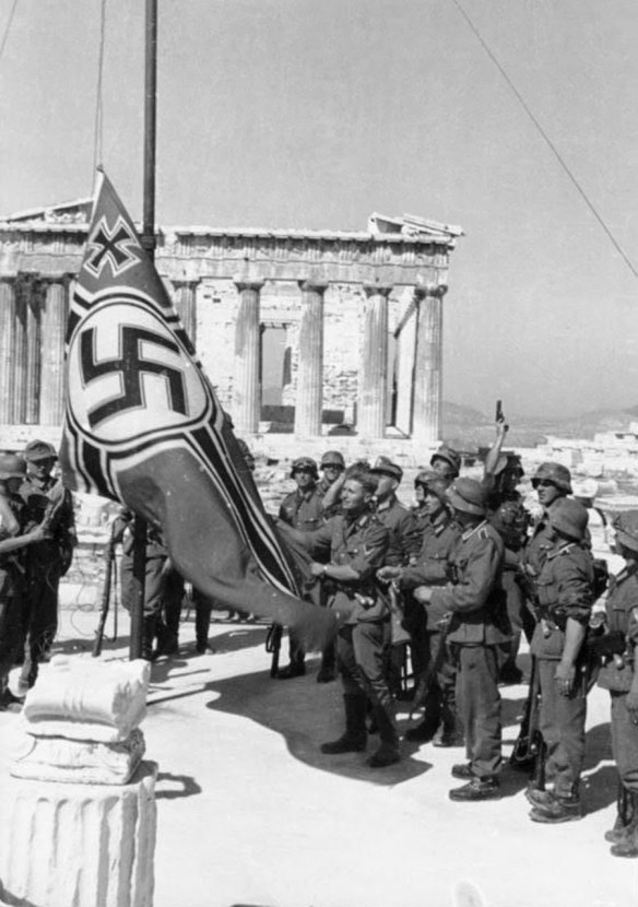 The swastika is raised over the Acropolis, 1941