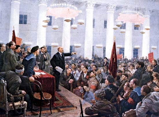 Lenin addresses the 2nd All-Russian Congress of Soviets, 26 October 1917 Lenin at the Congress of Soviets