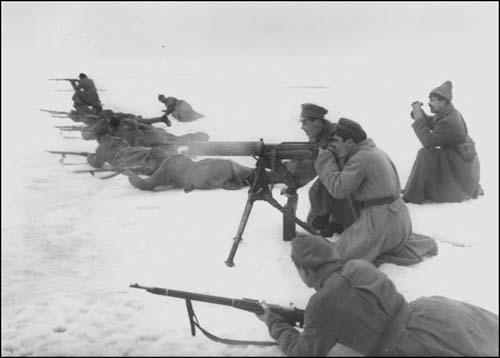 The Red Army crosses the ice to suppress the Kronstadt uprising