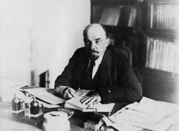 Lenin at his desk in the Kremlin